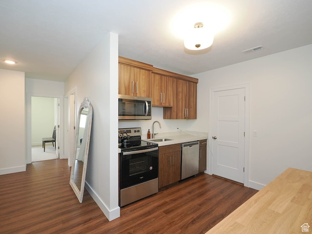 1766 S Degiorgio W, Taylor, UT 84401 - kitchen with sink, dark hardwood / wood-style floors, and appliances with stainless steel finishes