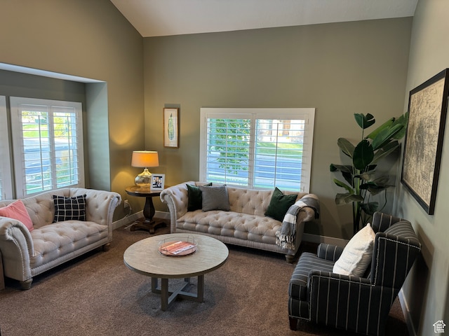 106 E 710 N, Lindon, UT 84042 - carpeted living room featuring high vaulted ceiling and plenty of natural light