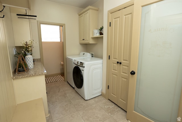 2195 S 1600 W, Richfield, UT 84701 - laundry room featuring cabinets, independent washer and dryer, and light tile patterned flooring