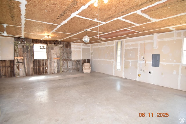 154 W 200 N, Mona, UT 84645 - garage featuring electric panel and wood walls