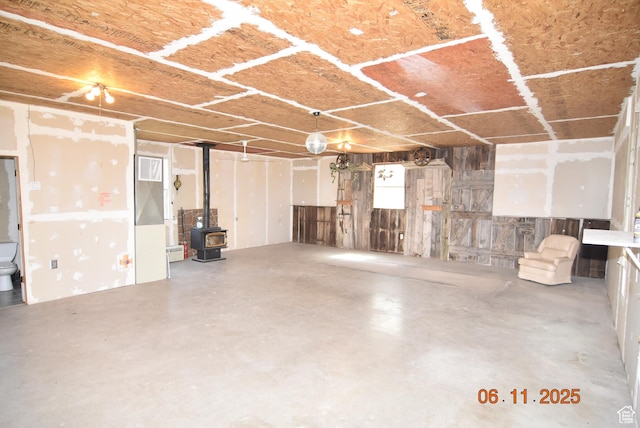 154 W 200 N, Mona, UT 84645 - below grade area featuring a wood stove