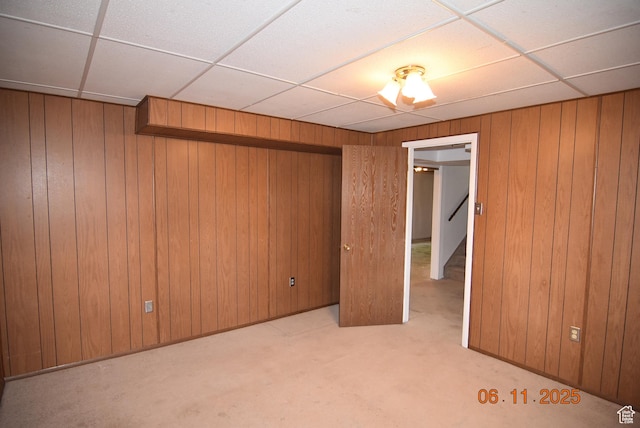 154 W 200 N, Mona, UT 84645 - unfurnished bedroom featuring a paneled ceiling, carpet floors, and wooden walls