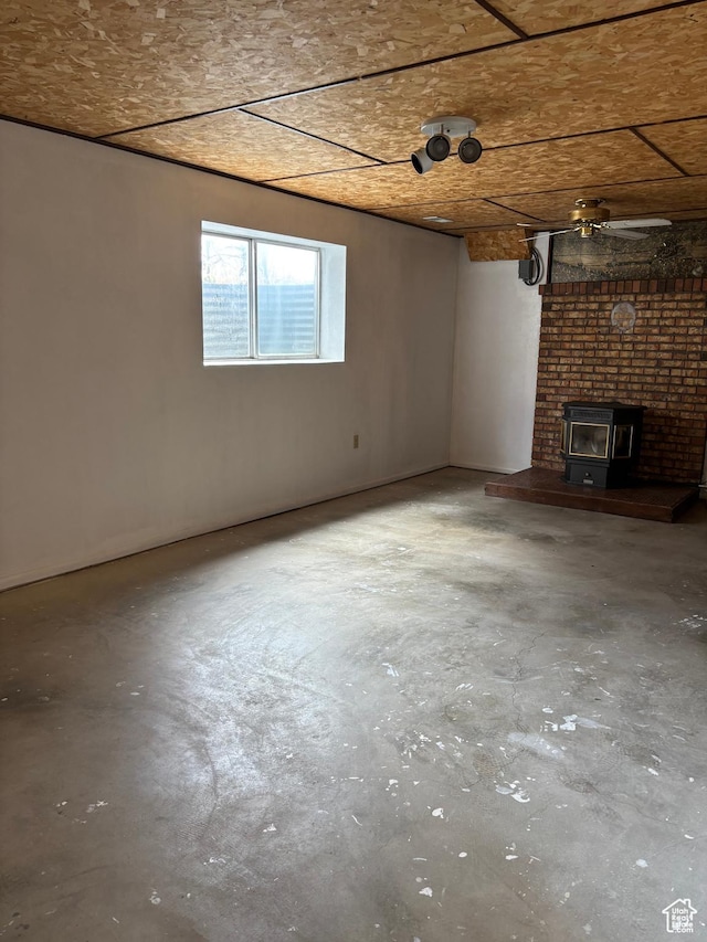 154 W 200 N, Mona, UT 84645 - below grade area featuring a fireplace