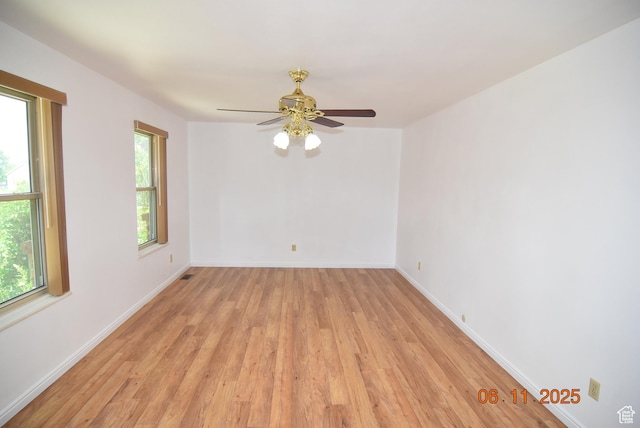 154 W 200 N, Mona, UT 84645 - spare room with light wood-style floors and a ceiling fan