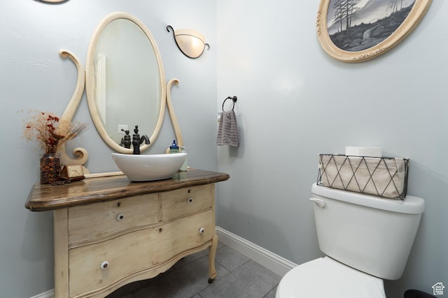 5361 N 4500 E, Roosevelt, UT 84066 - bathroom with vanity, toilet, tile patterned floors, and baseboards