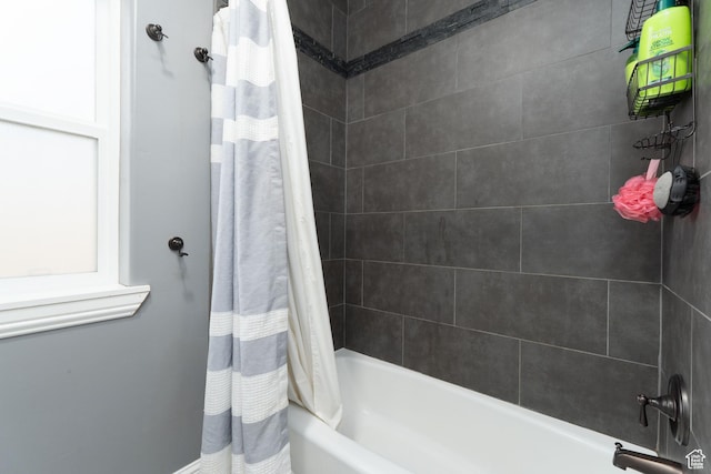 5361 N 4500 E, Roosevelt, UT 84066 - bathroom featuring shower / bath combo with shower curtain