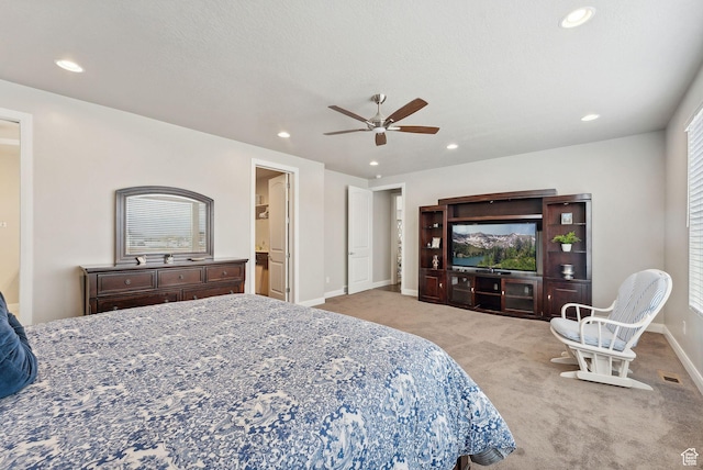 2118 N Snowy Crane Dr, Clinton, UT 84015 - carpeted bedroom with recessed lighting, baseboards, a ceiling fan, and multiple windows