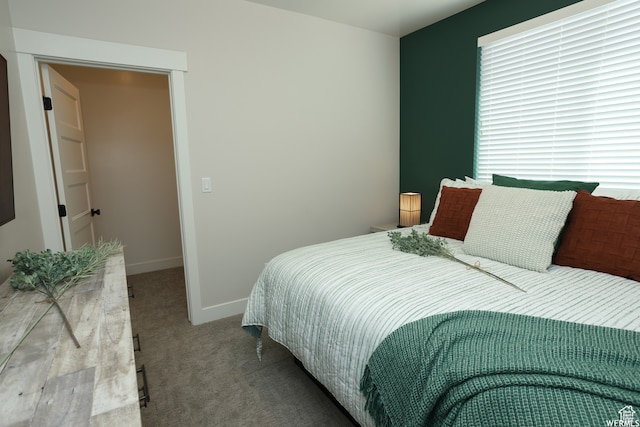 bedroom featuring carpet flooring and multiple windows