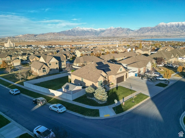 758 W Cedar View Dr, Saratoga Springs, UT 84045 - aerial perspective of suburban area featuring a water and mountain view