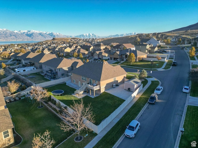 758 W Cedar View Dr, Saratoga Springs, UT 84045 - aerial view of residential area featuring a mountainous background