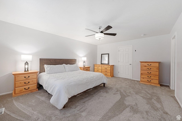 758 W Cedar View Dr, Saratoga Springs, UT 84045 - bedroom featuring light colored carpet and ceiling fan