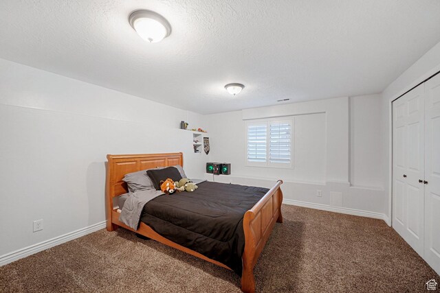 758 W Cedar View Dr, Saratoga Springs, UT 84045 - carpeted bedroom with a textured ceiling and a closet