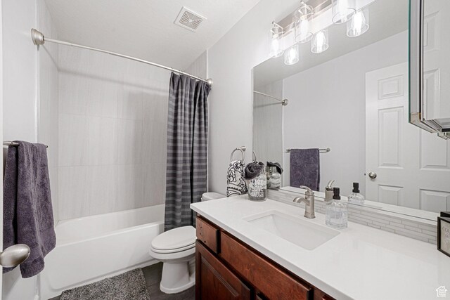 758 W Cedar View Dr, Saratoga Springs, UT 84045 - bathroom featuring shower / bath combo with shower curtain, vanity, and tile patterned floors