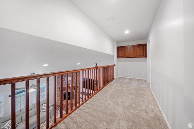 758 W Cedar View Dr, Saratoga Springs, UT 84045 - corridor featuring light colored carpet and recessed lighting