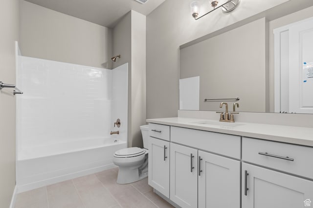 2616 N 3020 W, Clinton, UT 84015 - full bathroom featuring bathing tub / shower combination, tile patterned flooring, vanity, and toilet