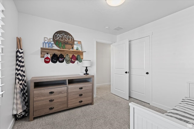 513 S Valkyries Ln, Saratoga Springs, UT 84045 - bedroom with light carpet, visible vents, and baseboards