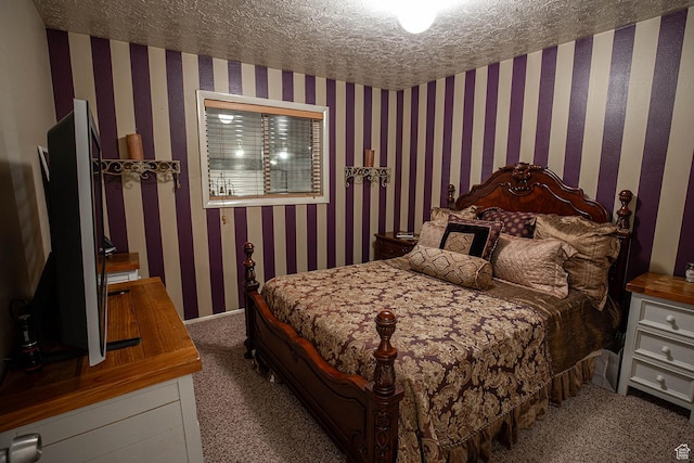 148 S Sunnybrook Dr, Salina, UT 84654 - bedroom with carpet floors, wallpapered walls, and a textured ceiling