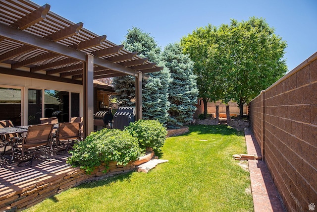 148 S Sunnybrook Dr, Salina, UT 84654 - fenced backyard featuring a pergola and a patio area