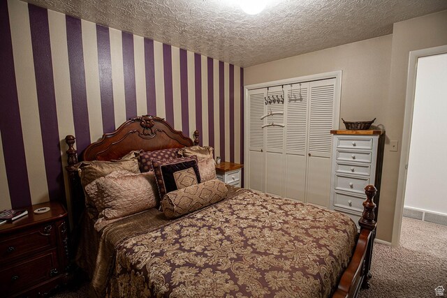 148 S Sunnybrook Dr, Salina, UT 84654 - carpeted bedroom with a closet and a textured ceiling