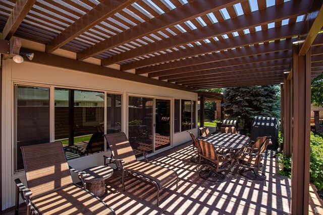 148 S Sunnybrook Dr, Salina, UT 84654 - view of patio with outdoor dining area and a pergola