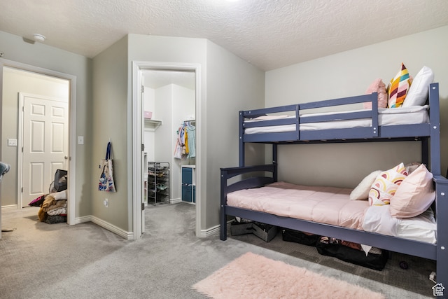 486 N 200 E, Santaquin, UT 84655 - bedroom with a walk in closet, carpet floors, baseboards, a textured ceiling, and a closet