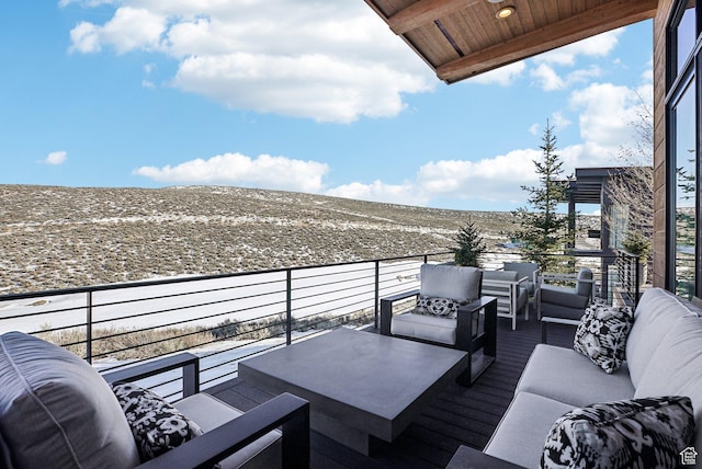 6412 Golden Bear Loop W, Park City, UT 84098 - wooden terrace with an outdoor living space and a mountain view