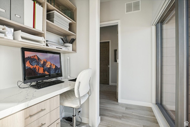 6412 Golden Bear Loop W, Park City, UT 84098 - office area featuring light wood-type flooring, built in study area, and baseboards