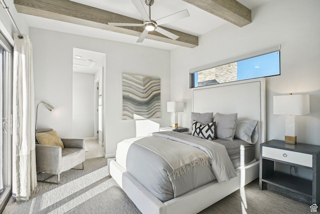 6412 Golden Bear Loop W, Park City, UT 84098 - bedroom featuring beamed ceiling and a ceiling fan