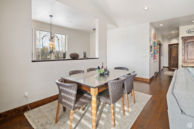 980 W White Cloud Trl, Hideout, UT 84036 - dining room with a notable chandelier and dark hardwood / wood-style flooring