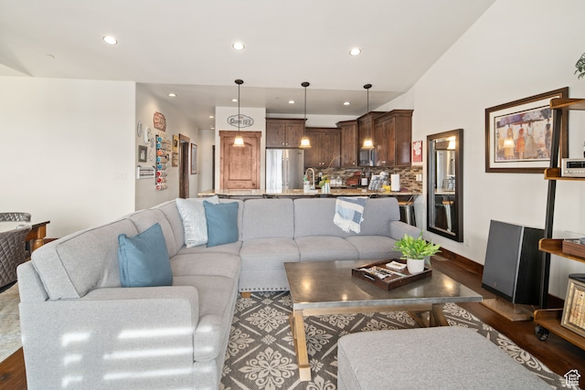 980 W White Cloud Trl, Hideout, UT 84036 - living room featuring sink and dark hardwood / wood-style floors