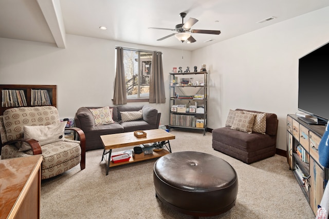 980 W White Cloud Trl, Hideout, UT 84036 - carpeted living room with ceiling fan