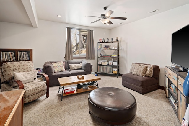 980 W White Cloud Trl, Hideout, UT 84036 - living room with carpet floors and ceiling fan