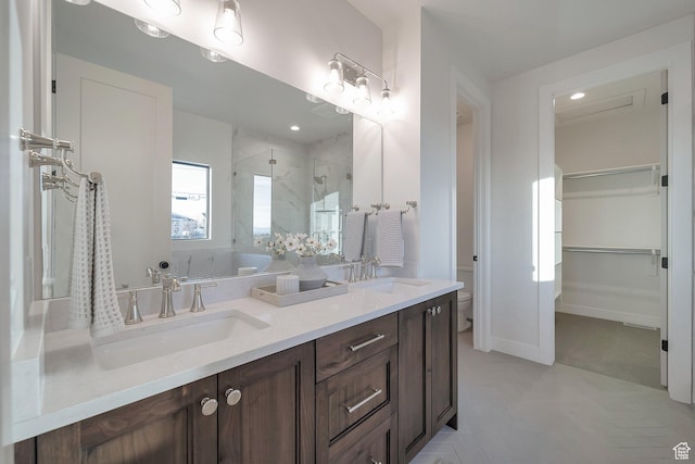 176 S 1150 E, Pleasant Grove, UT 84062 - bathroom featuring a stall shower, double vanity, a spacious closet, and a bath