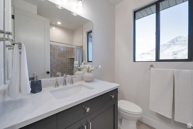 176 S 1150 E, Pleasant Grove, UT 84062 - bathroom with vanity, toilet, and curtained shower