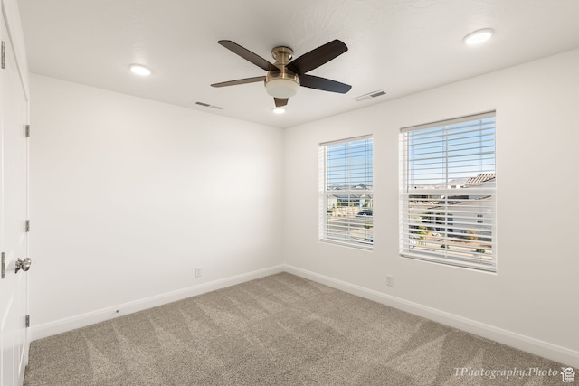 660 W Cypress Umber Dr, St George, UT 84790 - carpeted empty room featuring visible vents, baseboards, and ceiling fan