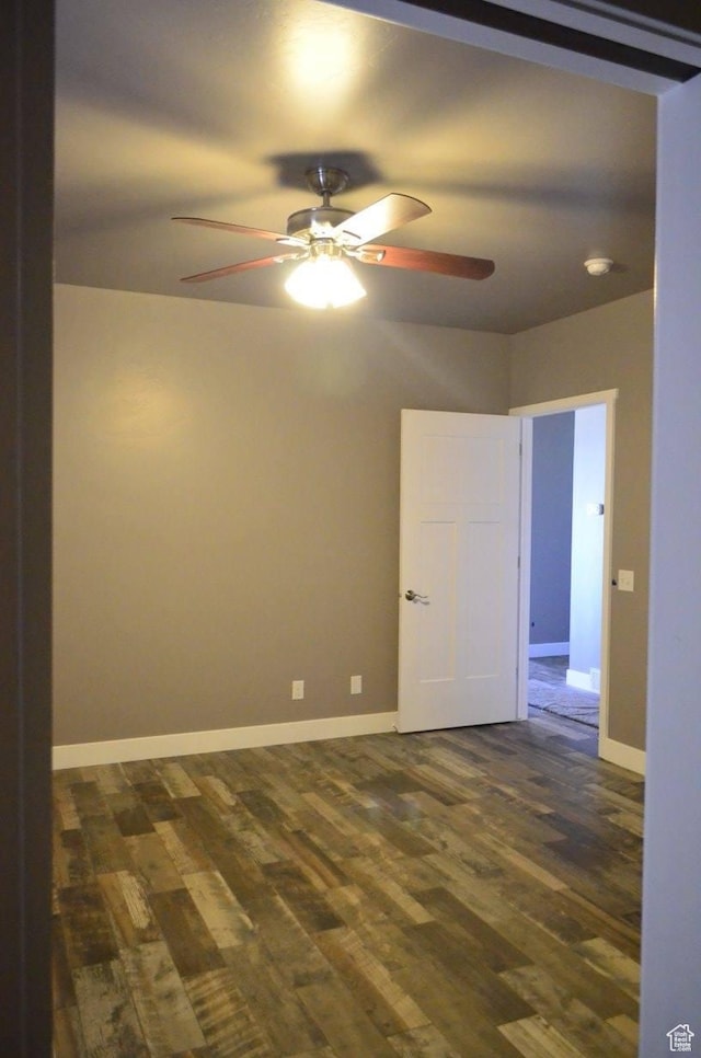 355 S 200 W, Orangeville, UT 84537 - spare room with ceiling fan and dark wood-type flooring