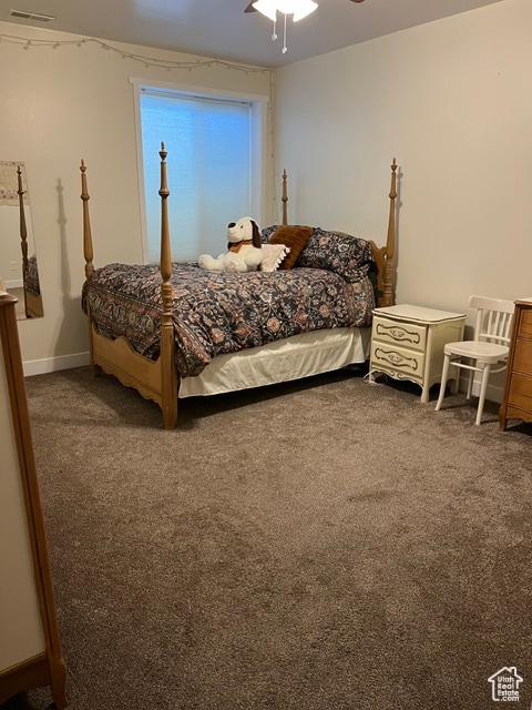355 S 200 W, Orangeville, UT 84537 - carpeted bedroom featuring ceiling fan