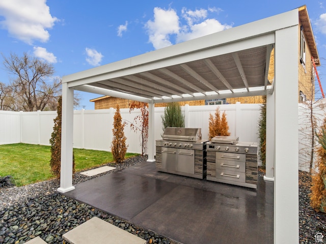 view of patio / terrace with a grill and area for grilling