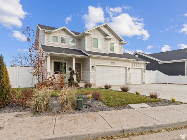 view of front facade with a garage