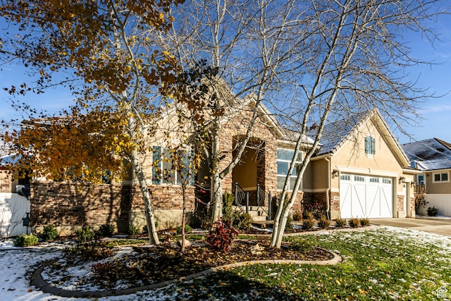 view of front of home featuring a garage