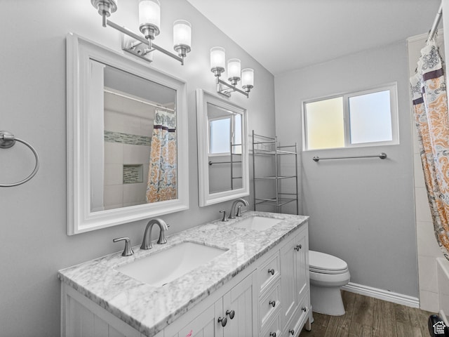552 E 250 N, Bountiful, UT 84010 - bathroom featuring wood-type flooring, vanity, and toilet