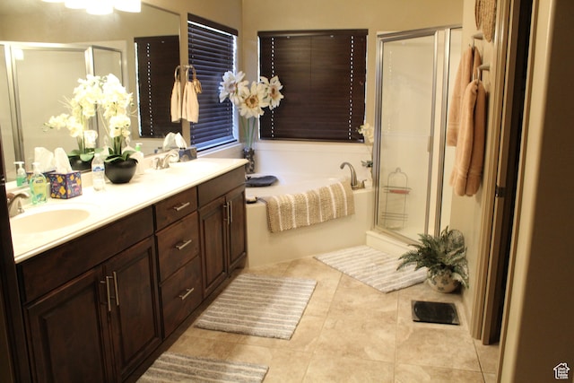 4087 Signature Way, Washington, UT 84780 - bathroom featuring tile patterned flooring, vanity, and independent shower and bath