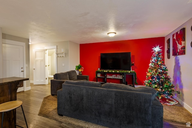 279 W 20 N, Hyrum, UT 84319 - living room with a textured ceiling and hardwood / wood-style flooring