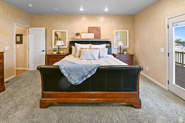 545 N 1100 E, Beaver, UT 84713 - carpeted bedroom featuring baseboards, access to exterior, and recessed lighting
