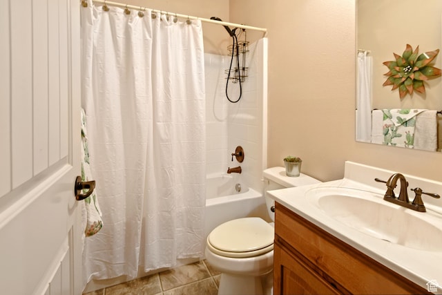 545 N 1100 E, Beaver, UT 84713 - full bath featuring toilet, vanity, shower / bathtub combination with curtain, and tile patterned floors