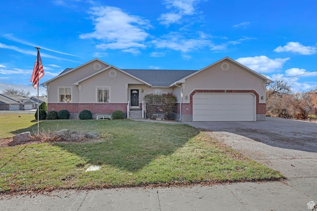 98 W 400 S, Smithfield, UT 84335 - single story home featuring brick siding, driveway, an attached garage, and a front lawn