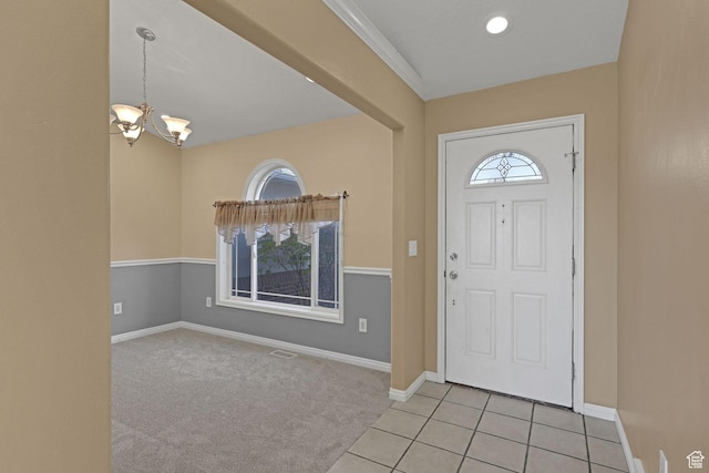 98 W 400 S, Smithfield, UT 84335 - foyer with a chandelier, baseboards, and light tile patterned floors