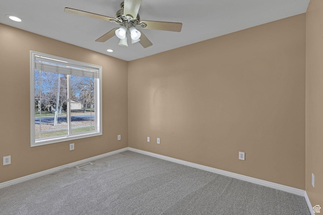 98 W 400 S, Smithfield, UT 84335 - carpeted spare room with baseboards, ceiling fan, and recessed lighting