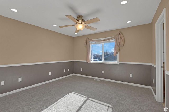 98 W 400 S, Smithfield, UT 84335 - carpeted empty room featuring a ceiling fan, recessed lighting, and baseboards
