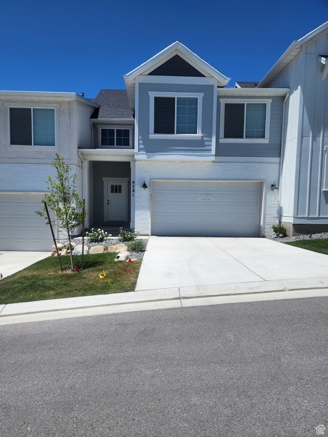 view of front of home with a garage
